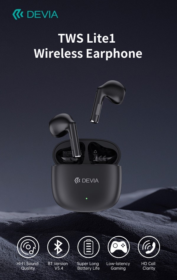 [DEEM404095B] Auricolari TWS EM404 Lite1 Bluetooth 5.4 Neri