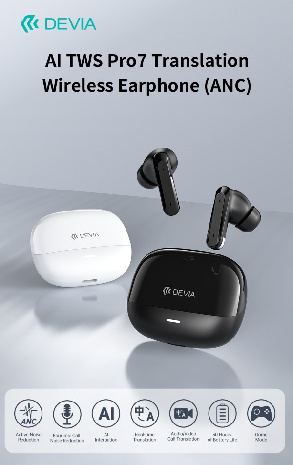 [DEP7TWS858W] Auricolari TWS Earbuds AI con ANC Avanzato, 4-Mic ENC e Traduzione Multilingua in Tempo Reale Bianchi