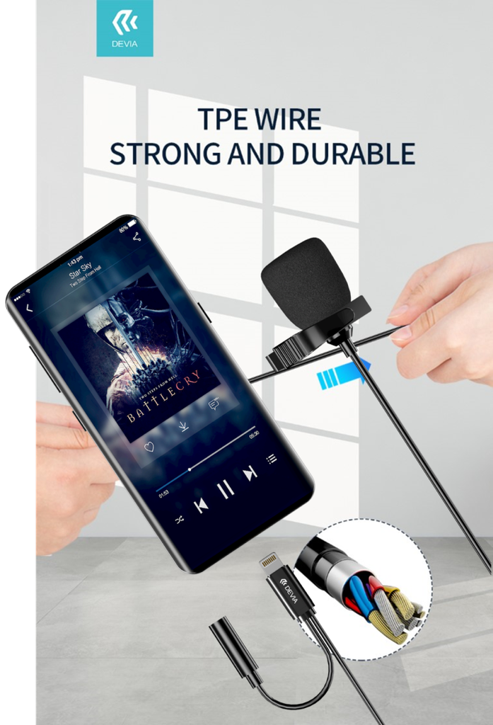 [DEMICLT083] Microfono per Smartphon a filo e connettore Lightning Apple