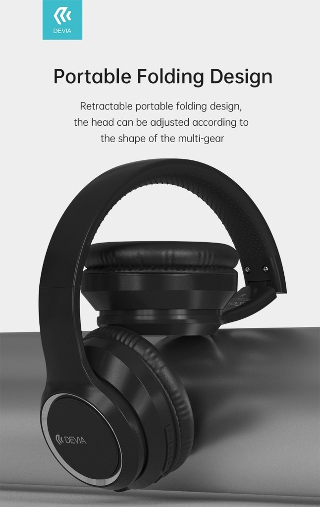 [DEWHV2512B] Cuffia wireless EM039 bluetooth V. 5.2 ricaricabile Nera
