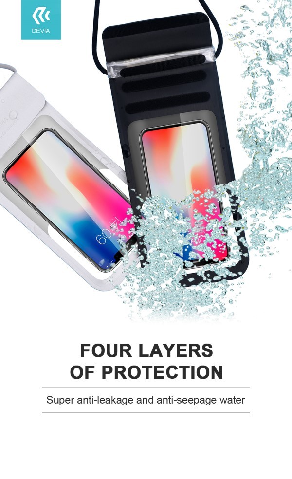 Custodia impermeabile 30 metri per smartphone fino a 6,9 pollici Nera