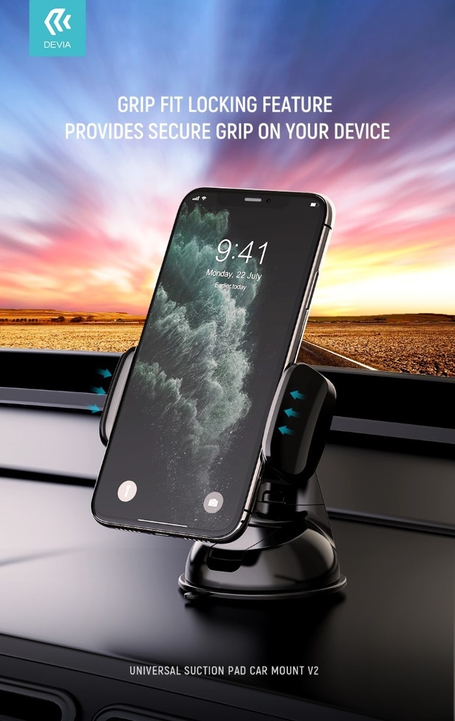 [DEVMV2749B] Supporto Smartphone da 3.5 a 6.5 Pollici da auto a ventosa