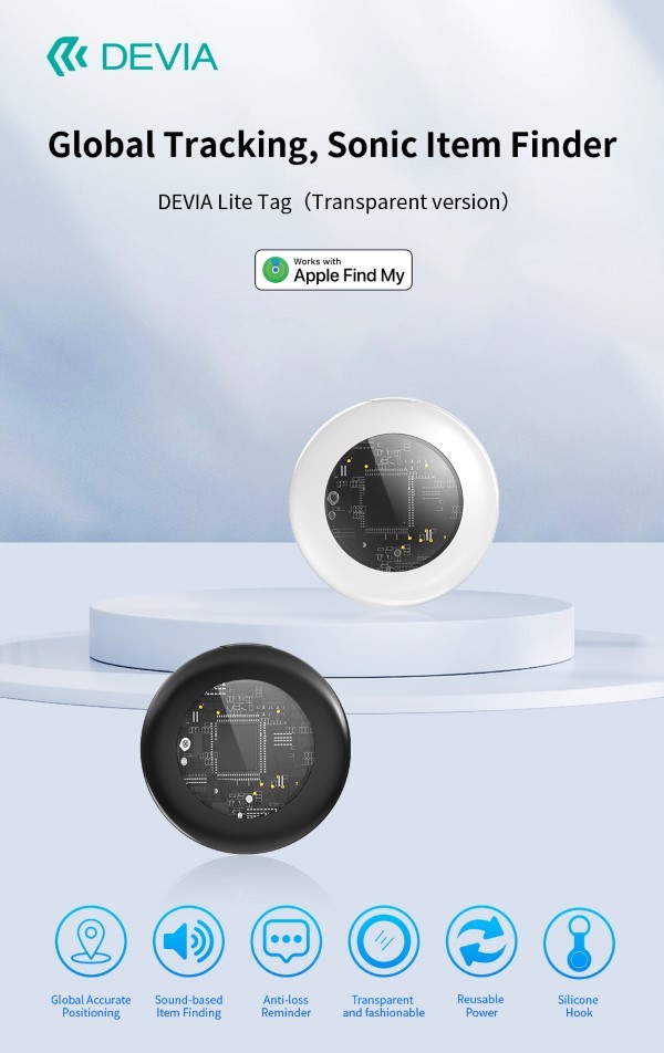 Anti-smarrimento DropTag G2305 Compatibile con Apple Find My Nero