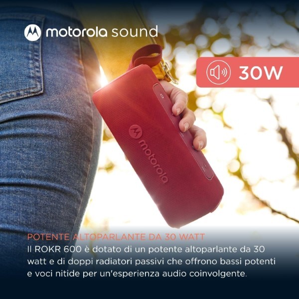 [MXROKR600R] Altoparlante 30W wireless bluetooth Motorola ROKR 600 Rosso