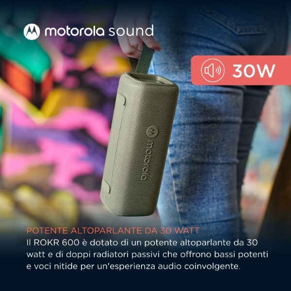[MXROKR600G] Altoparlante 30W wireless bluetooth Motorola ROKR 600 Verde