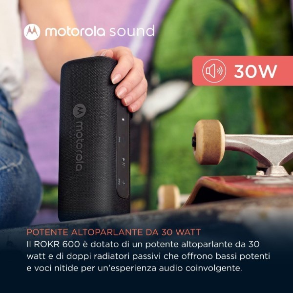 [MXROKR600B] Altoparlante 30W wireless bluetooth Motorola ROKR 600 nero