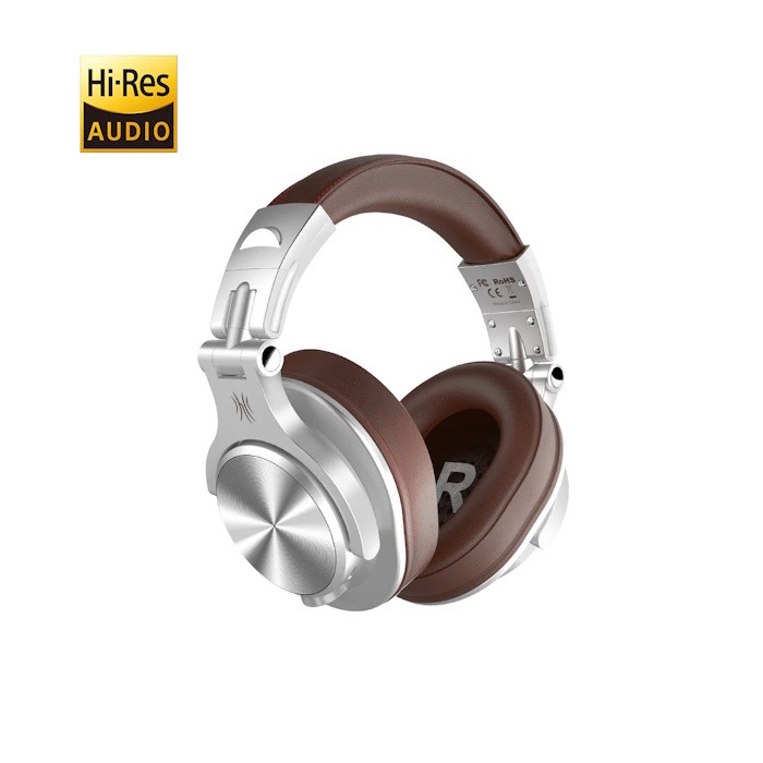 [ONEOA70038S] OneOdio Fusion A70 Hi-Res Cuffie DJ Wireless e c/Cavo Silver/Brown