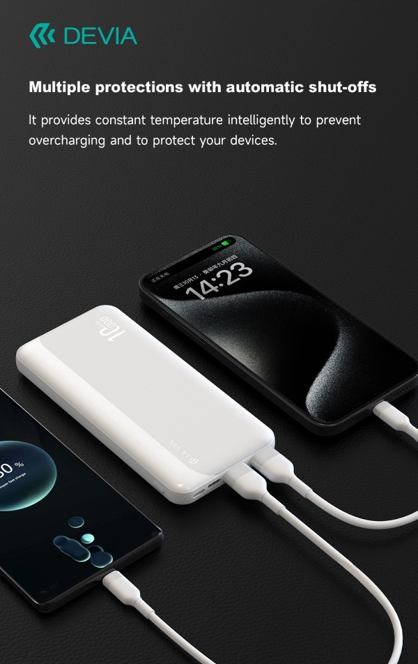 [DEPB10K643W] Power Bank Kintone 10,000 mAh 37 Watt Bianco