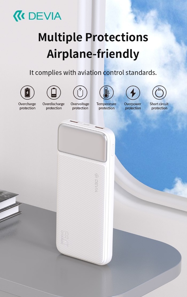 [DEPB22F530W] Power bank completamente compatibile 22,5 W con display digitale 10000 mAh Bianc