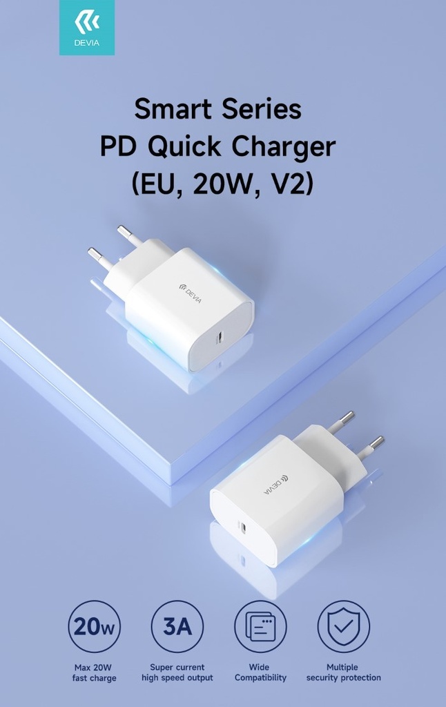 [DECHGPD830W] Carica Batterie Uscita Tipo-C carica rapida PD 20 Watt