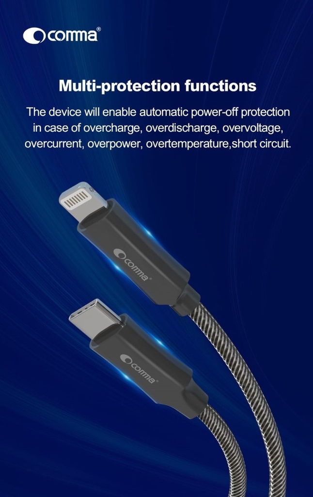 [COCJMFIPD593] Cavo Carica rapida PD 3A per Apple certificato MFI 1,5 metri