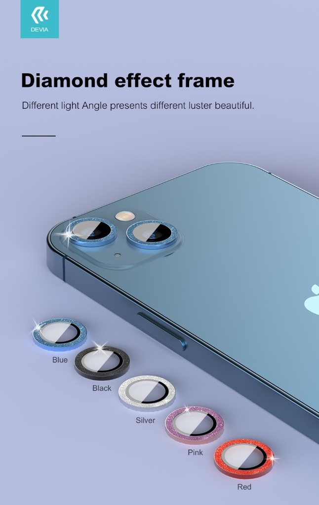 Proteggi lenti diamantate iPhone13 &13 Mini Cornice Nera