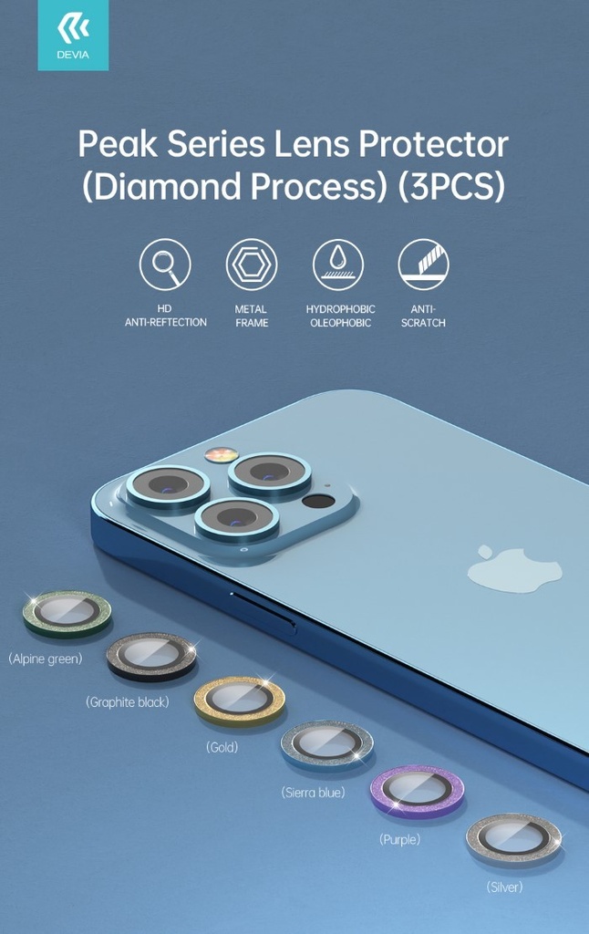 [DEPL14PM806O] Proteggi lenti diamantate iPhone14P&14PM Cornice Gold