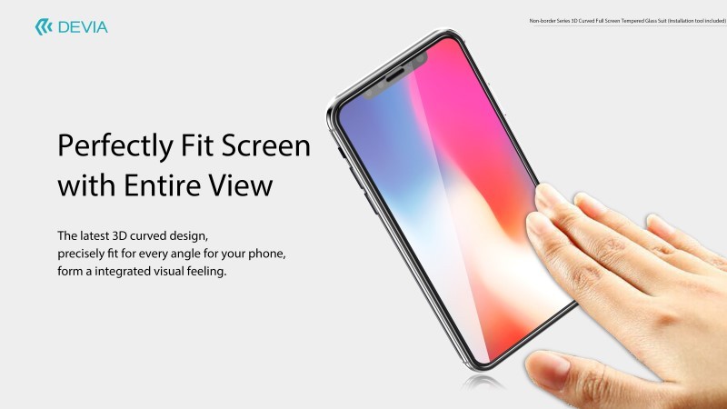 [DETG3IPX291] Vetro temperato 3D invisibile e antipolvere per iPhone X