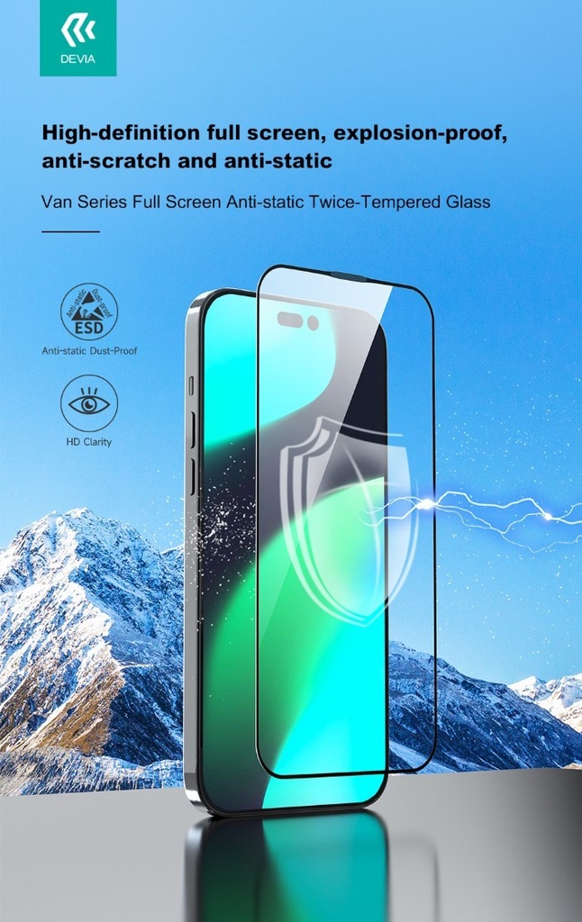 [DETGIP14S356] Pellicola protettiva vetro temperato 3D per iPhone 14 Plus