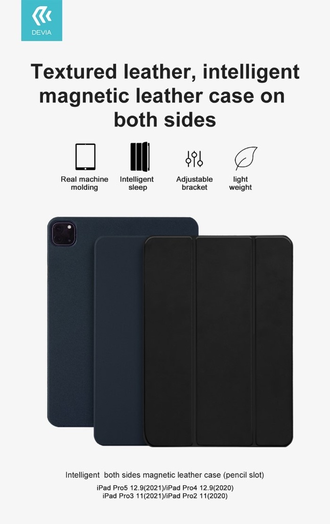 [DECOVIPP709B] Cover magnetica iPad Pro5 & Pro4 12.9 2021 & 2020 Nera