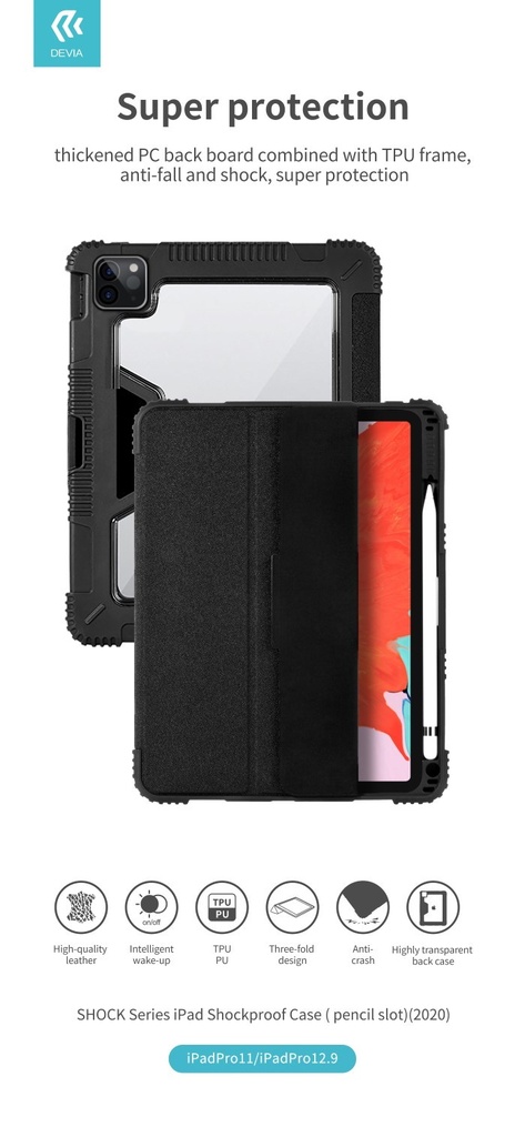 [DELGIPA4008B] Cover Alta protezione per iPad Air 4 Gen. 10.9 A2324, A2325