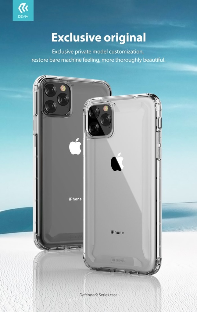 [DEDE65453T] Cover Defender2 Alta Protezione Trasparente iPhone 11Pro Max