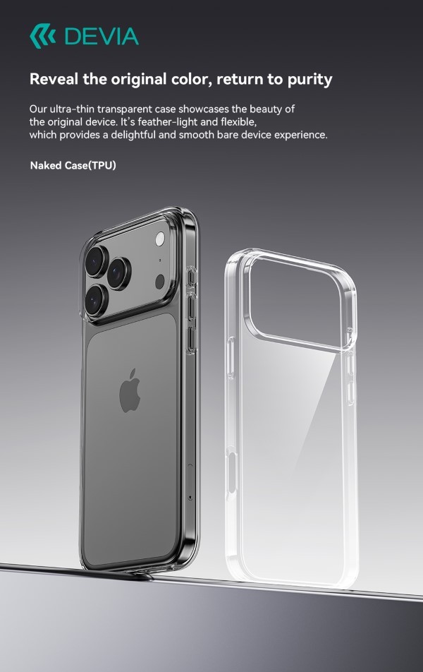 Custodia antiurto trasparente per iPhone 17 Pro Max