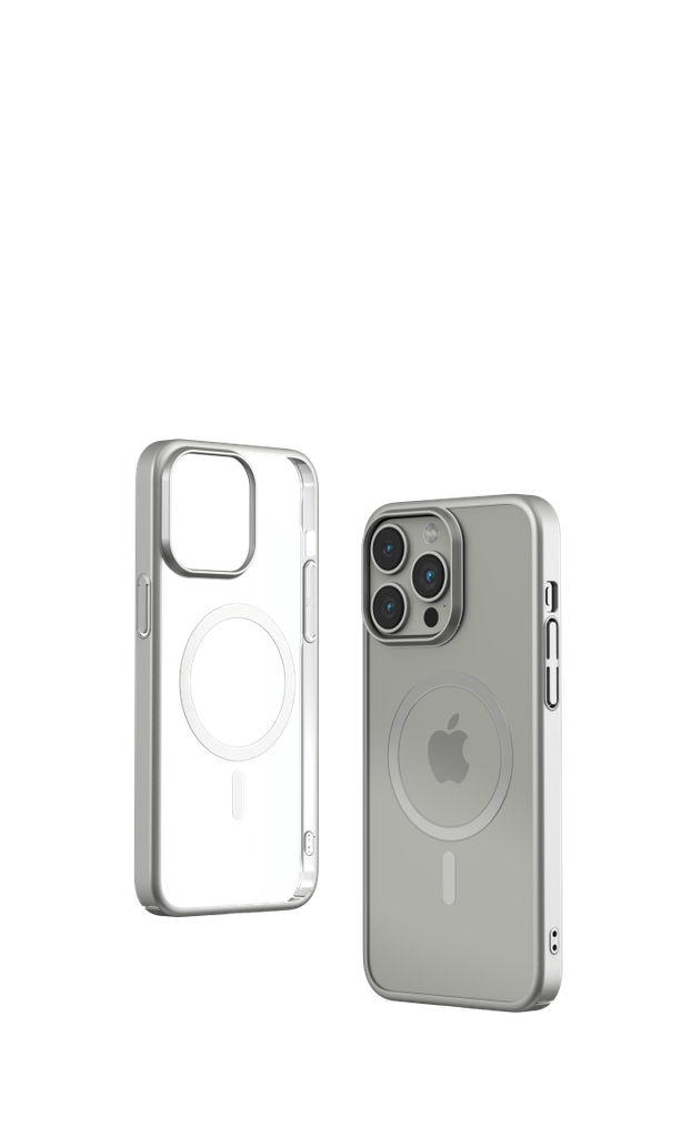 [DEPGM15788] Cover Magnetica Glimmer con Apple Magsafe iPhone 15 Pro Silv
