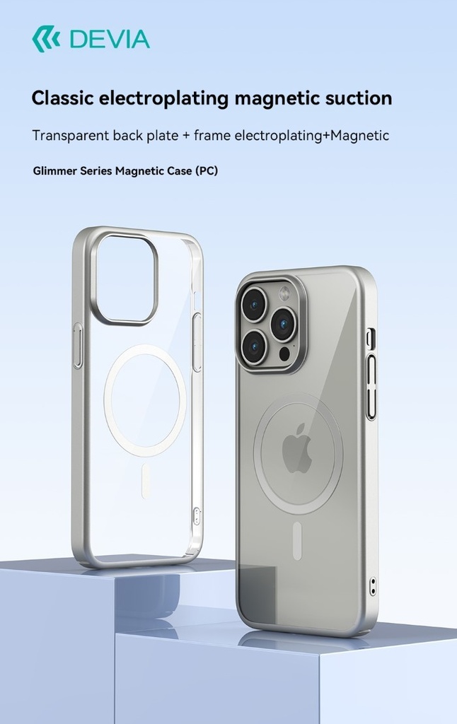 [DEPGM15863] Cover Magnetica Glimmer Apple Magsafe iPhone 15 Pro Max Silv