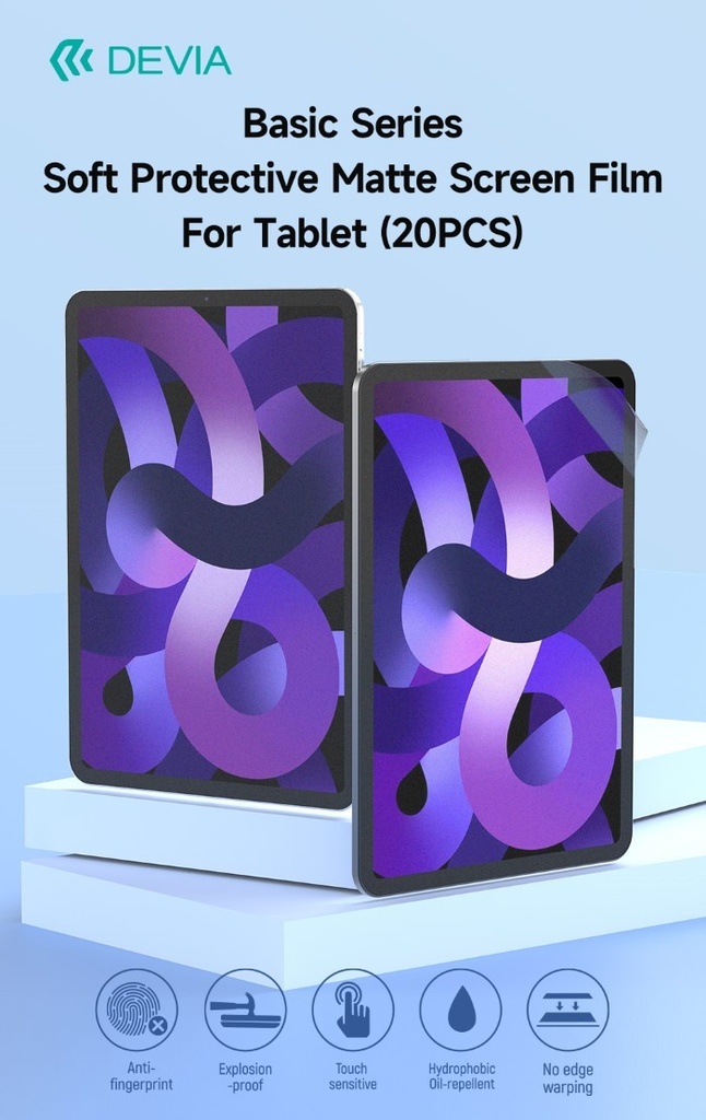 Pellicola protettiva opaca Anti Impronte serie Basic per tablet Max 11''