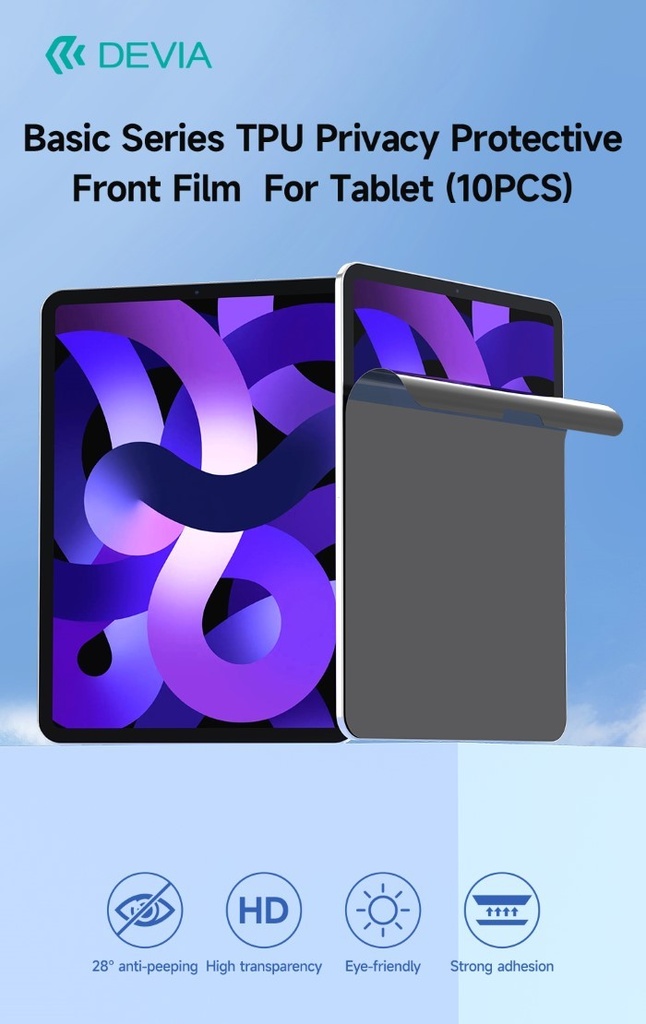 [DETPUF517] Pellicola protettiva Privacy serie Basic per tablet Max 11''