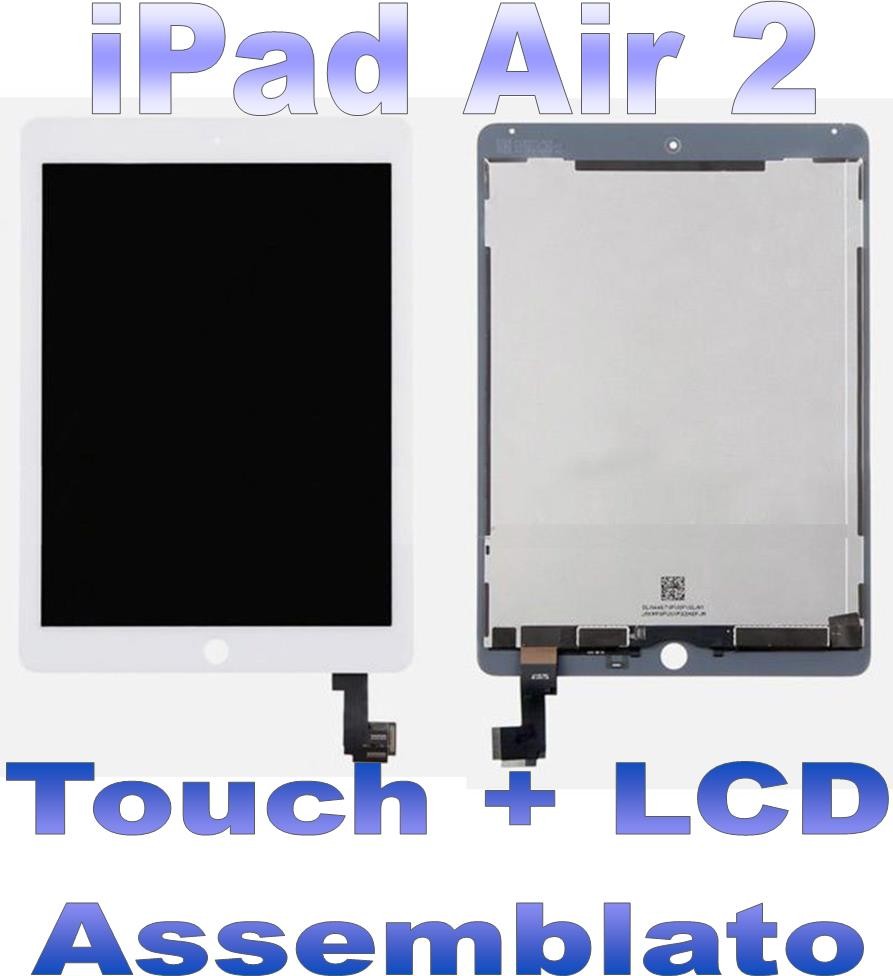 [RCIPAA2TPW] LCD + Touch Assemblato per iPad 2 Air Bianco Grado A+ A1566