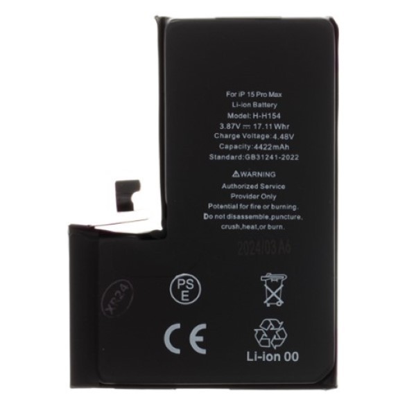 Batteria per iPhone 15 Pro Max 4422mAh Li-Ion (Bulk)