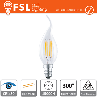 [FLBT35F4W27K14] Lampada Filamento Colpo di Vento - 4W 2700K E14 400LM