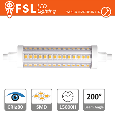 [FLR7S-9W27K] R7s - 9,5W 2700K 1160LM >200º 25*118mm CRI80