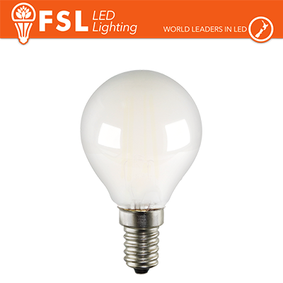 FSL Lampadina sfera filamento opale G45 7W‑3000K E14