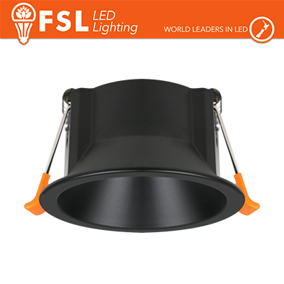 [FLFSS615B] Portafaretto Downlight Circolare Fisso GU10/MR16 Foro Ø75 mm Nero