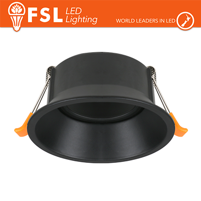 [FLFSS617B] Portafaretto Downlight Circolare Orientabile GU10/MR16 Foro Ø83 mm Nero