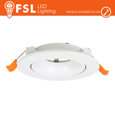 [FLFSS614W] Portafaretto Downlight Circolare Orientabile GU10/MR16 Foro Ø90 mm Bianco