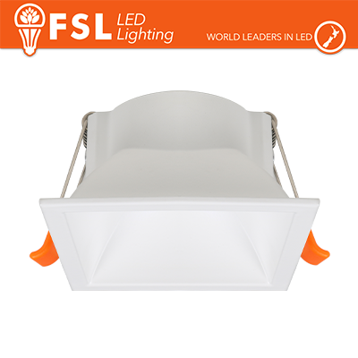 Portafaretto Downlight Quadrato Fisso GU10/MR16 Foro 75 × 75 mm Bianco