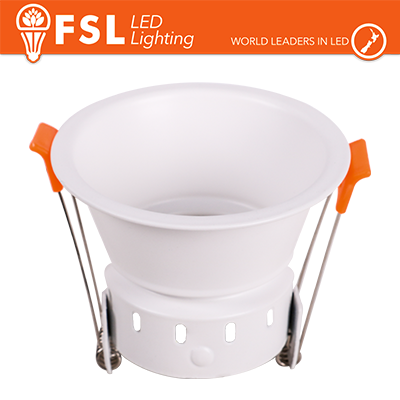 Portafaretto Downlight Circolare Fisso con Corpo Ventilato GU10/MR16 Foro Ø75 mm Bianco