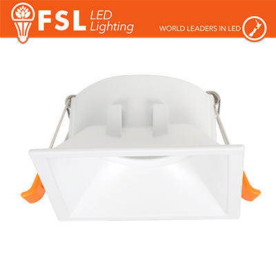Portafaretto Downlight Quadrato Orientabile GU10/MR16 Foro 80 × 80 mm Bianco