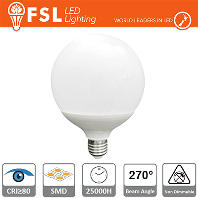 [FLG12024W65K27] Lampada Globo Ø12cm - 24W 6500K E27