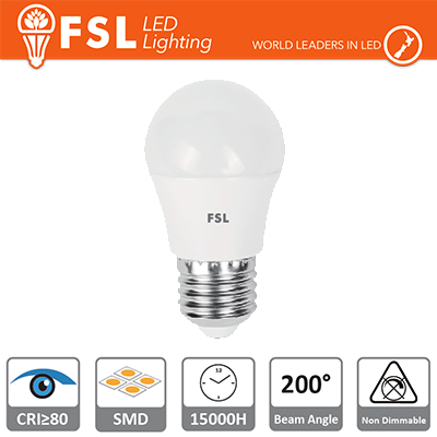 [FLG45B6W40K27] Lampada Sfera - 5,5W 4000K E27