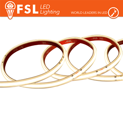[FLSC24V15W4K65] Striscia LED COB 24V 5m 528LED/m 15W/m 4000K IP65 CRI90