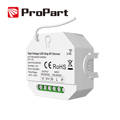 [SD1CH-DIM1-5A] Dimmer RF LED 1 Canale - 1.5A, 100-240V per Strisce LED ad Alta Tensione