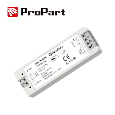 Ricevitore DIM RF LED 1 Canale - 8A, 5-36VDC, con Pulsante, RF2.4G