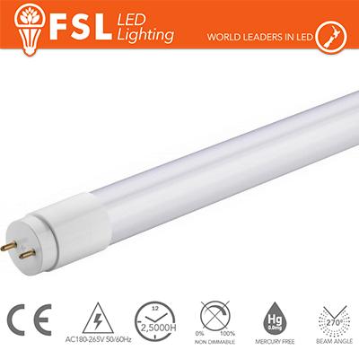 [FLT89W65K06] T8 LED Tubo Vetro - 9W 750LM 6500K 60cm
