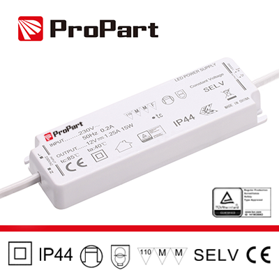 [PEF44-15W24V] Alimentatore IP44 24V 15W 0.62A Size:130*42*17mm