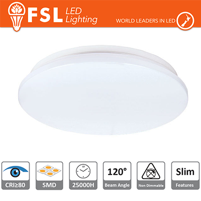 [FLLC172-13W5K] Plafoniera LED 13W 5700K 120° 26x5,5cm CRI80