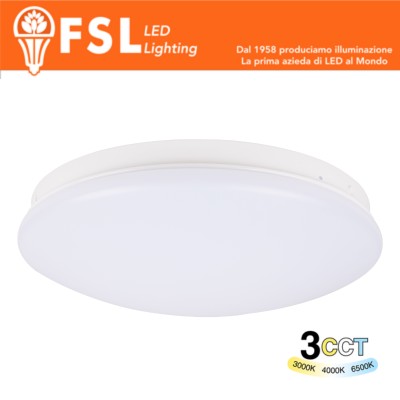 [FLCL-ECO14CCT] Plafoniera LED 14W Ø244*71mm - 3 in 1 CCT (3000-4000-6500K) IP44