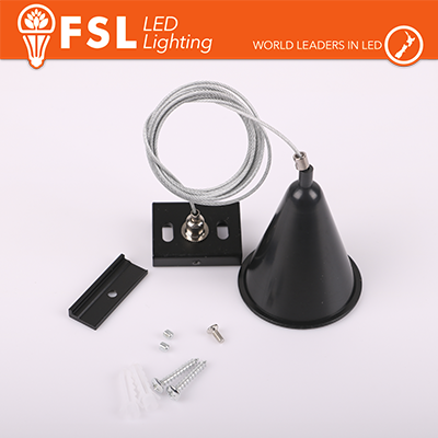 [FLT4-BH] FSL Gancio di sospensione per binario trifase - colore NERO