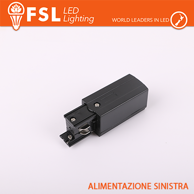 [FLT4-BPL] FSL Testata di alimentazione SINISTRA per binario trifase - colore NERO