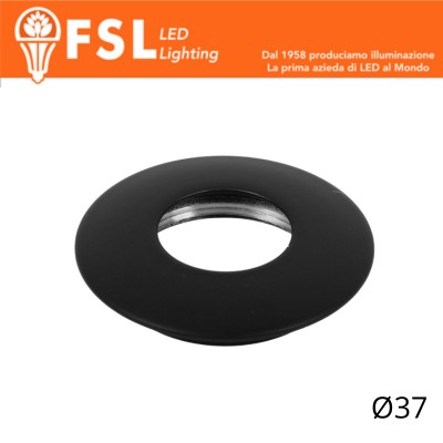 VEGA - Cover Curva per Punto Luce LED  – Ø37 – Nero